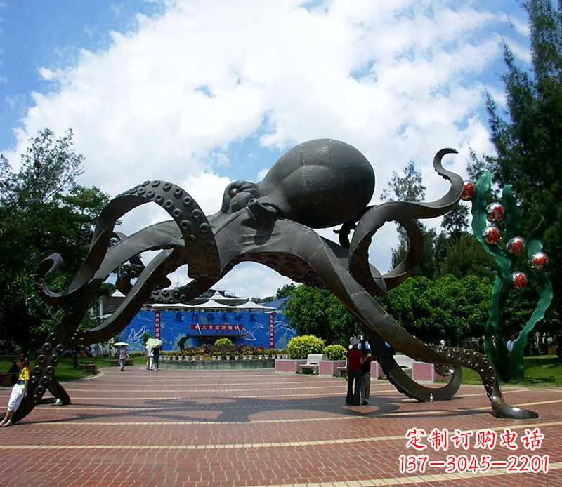 潍坊不锈钢章鱼雕塑精美艺术品