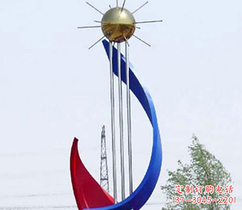 潍坊流动的美——不锈钢飘带雕塑