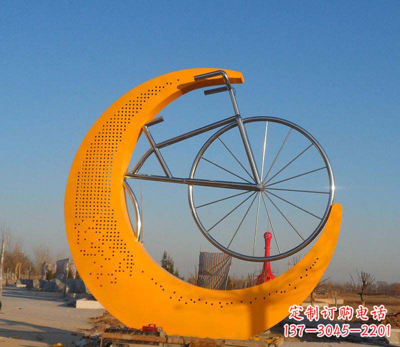 潍坊不锈钢自行车雕塑一次性看到的艺术经典