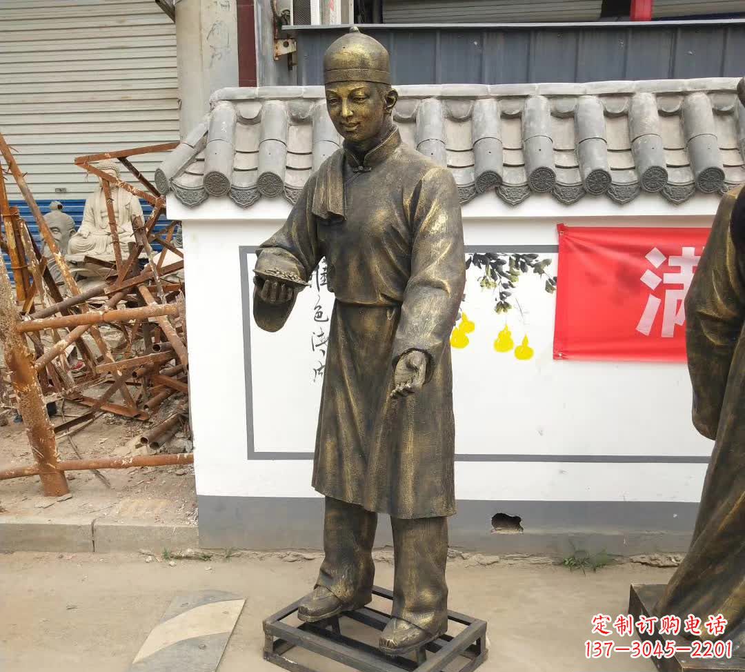 潍坊传承百年店小二铜雕