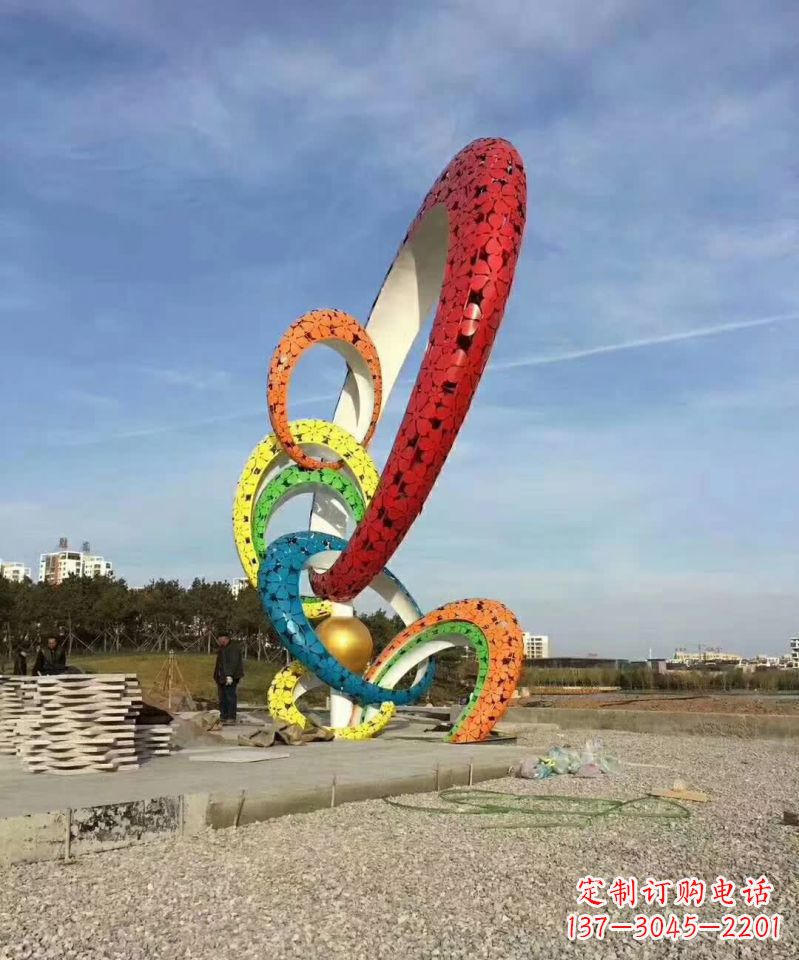 潍坊彩色不锈钢圆环雕塑极致美学之精品