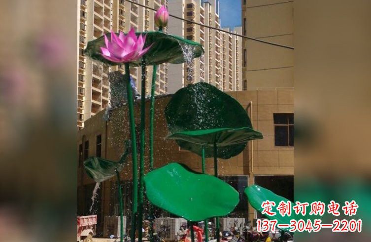 潍坊彩色不锈钢荷花雕塑美丽而富有寓意