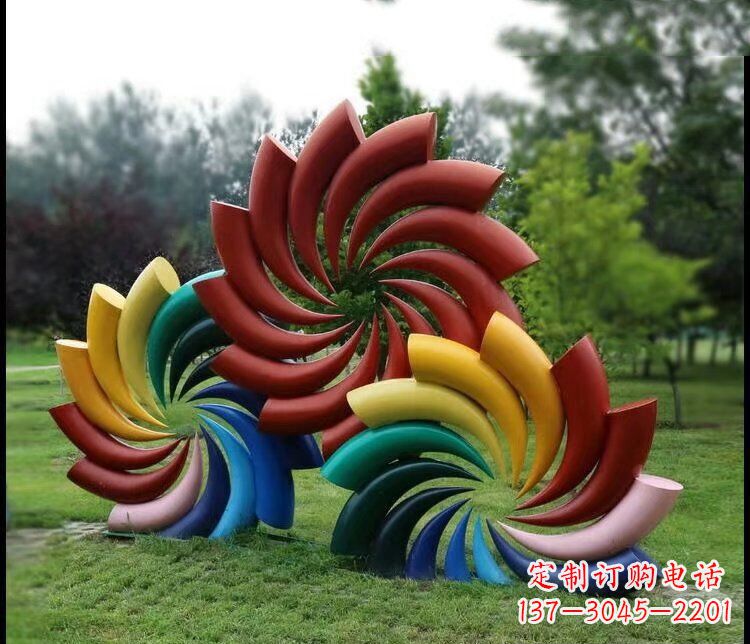 潍坊彩色不锈钢风车雕塑