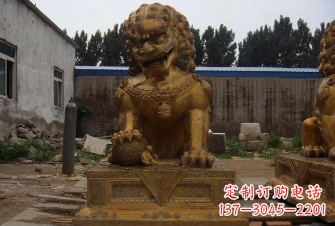潍坊静谧的狮子雕塑精美的工艺与精神传承