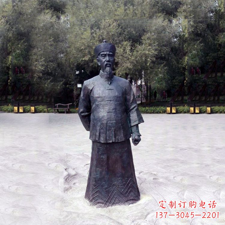 潍坊曾国藩铜雕塑像-公园历史名人中国晚清名臣