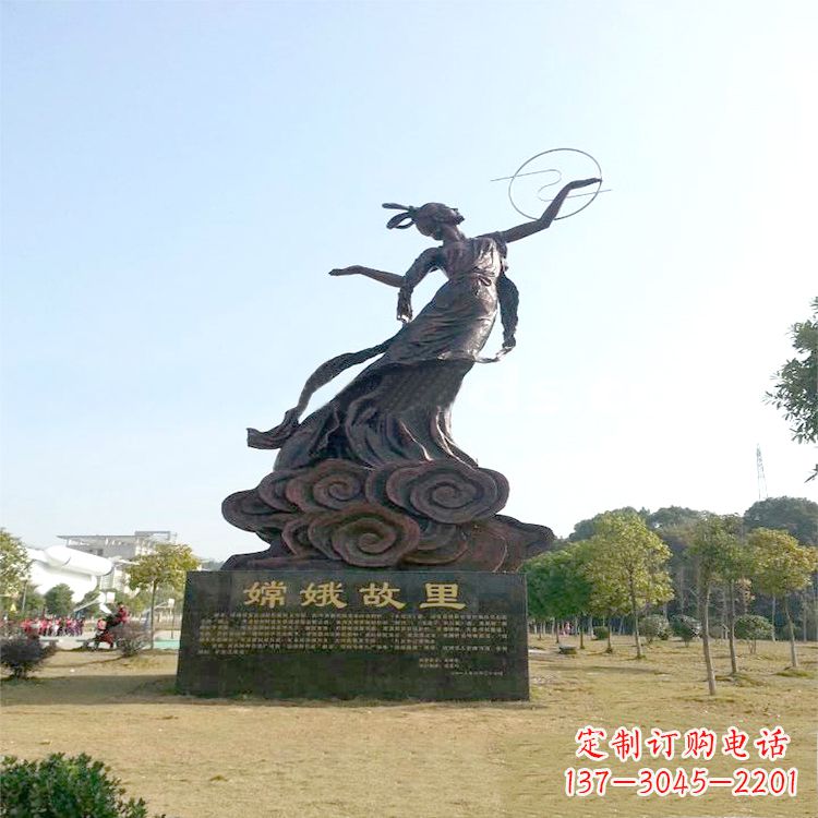 潍坊嫦娥奔月雕塑-景区园林神话人物雕像