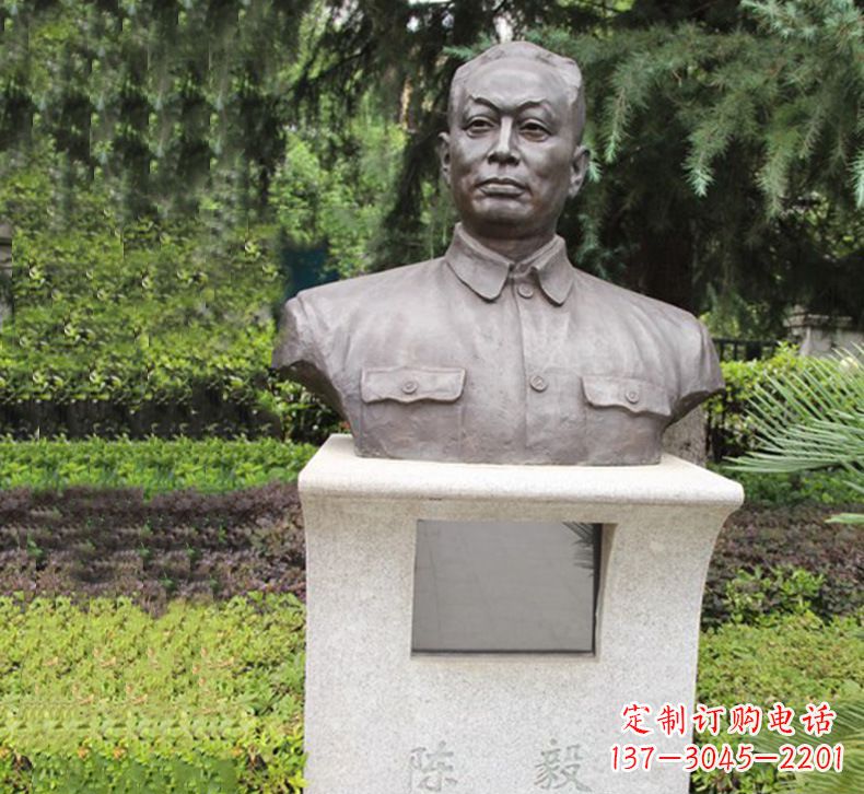 潍坊陈毅胸像铜雕1