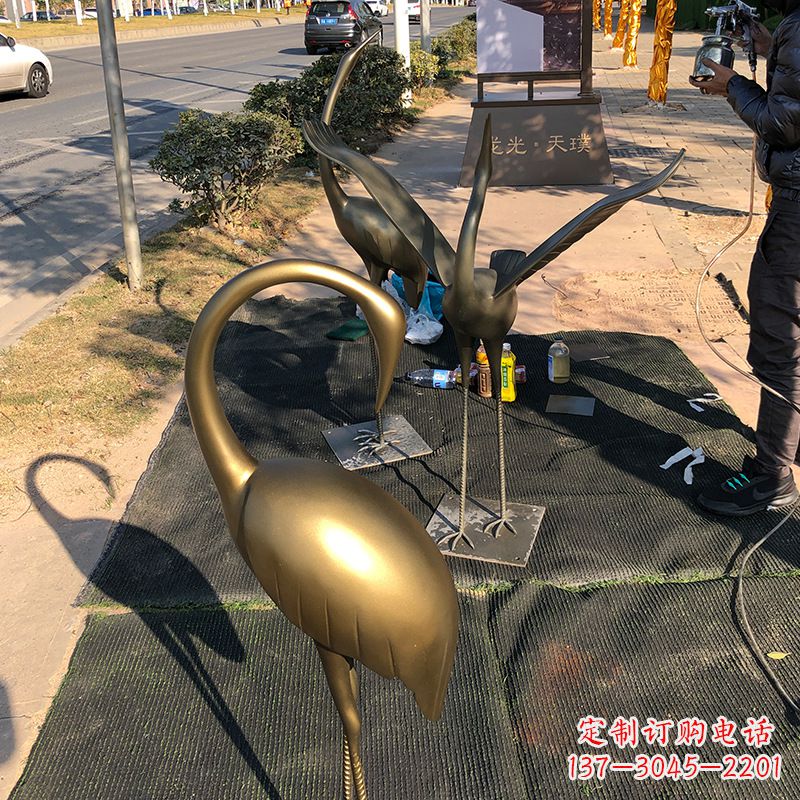潍坊成都不锈钢动物鹤雕塑