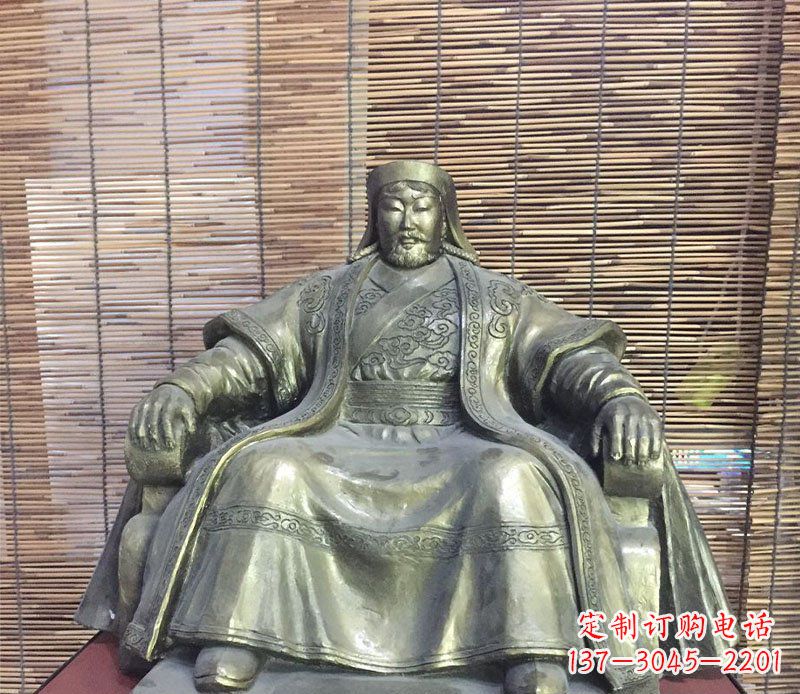 潍坊成吉思汗古代名人铜雕