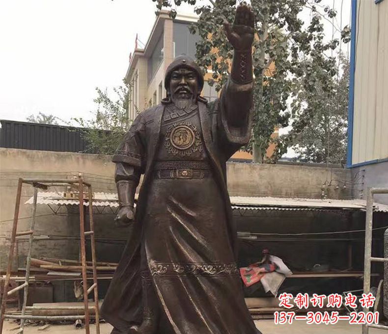 潍坊成吉思汗挥手铜雕