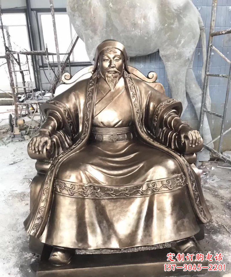潍坊成吉思汗铜雕——象征着蒙古强大力量