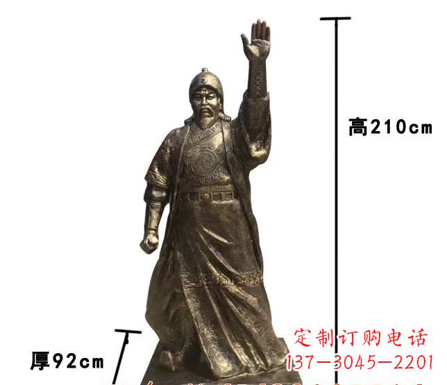 潍坊成吉思汗象征蒙古民族英雄气概的铜雕