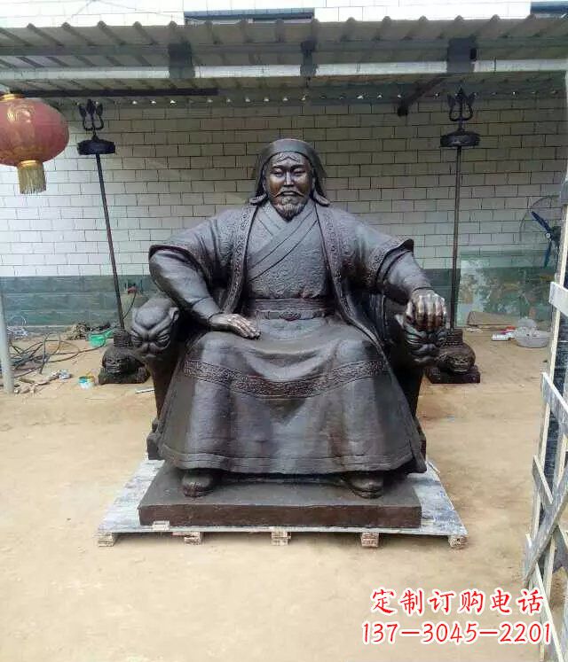 潍坊成吉思汗铜雕古代伟人