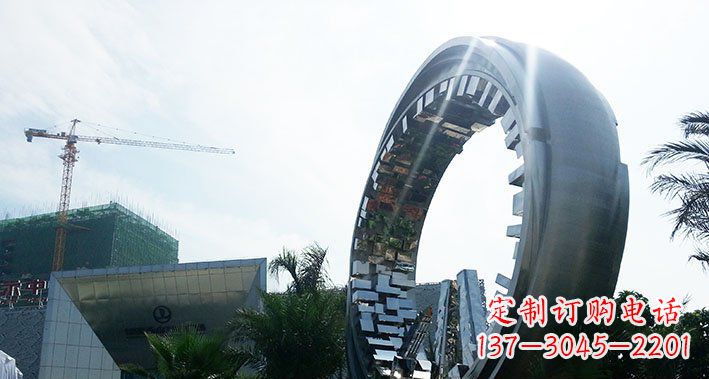 潍坊美丽而优雅的不锈钢圆环雕塑