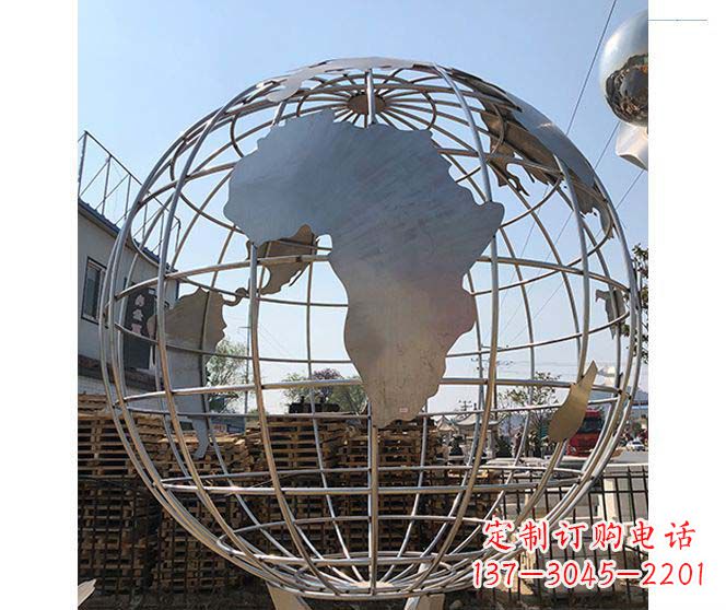 潍坊以城市为灵感的不锈钢地球仪雕塑
