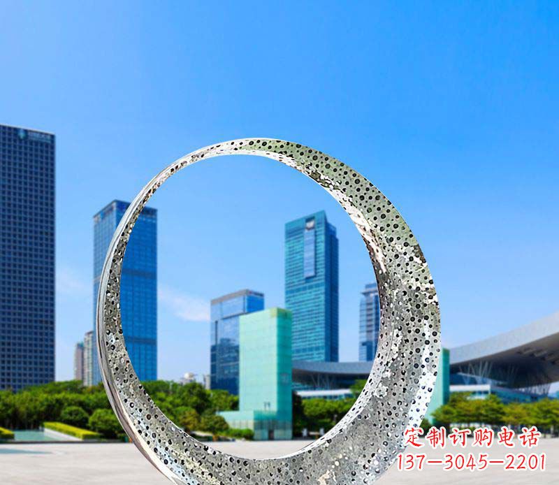 潍坊美丽圆环——不锈钢灯饰雕塑