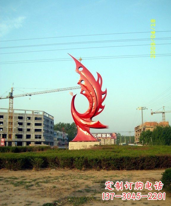 潍坊不锈钢凤凰雕塑传承传统文化的艺术精品