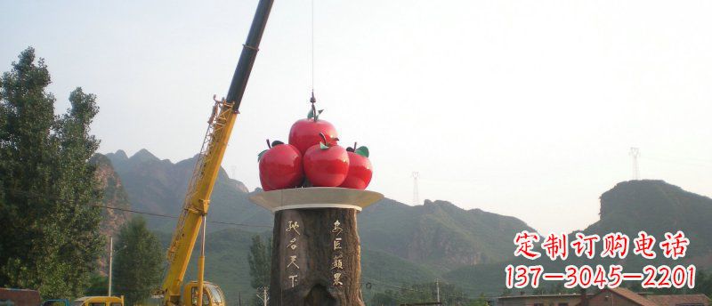 潍坊不锈钢苹果雕塑缔造城市风采