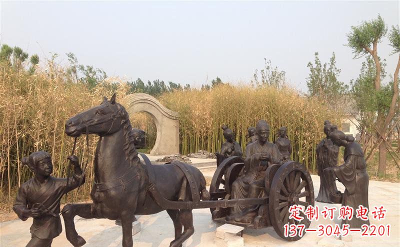 潍坊城市公园的马车雕塑