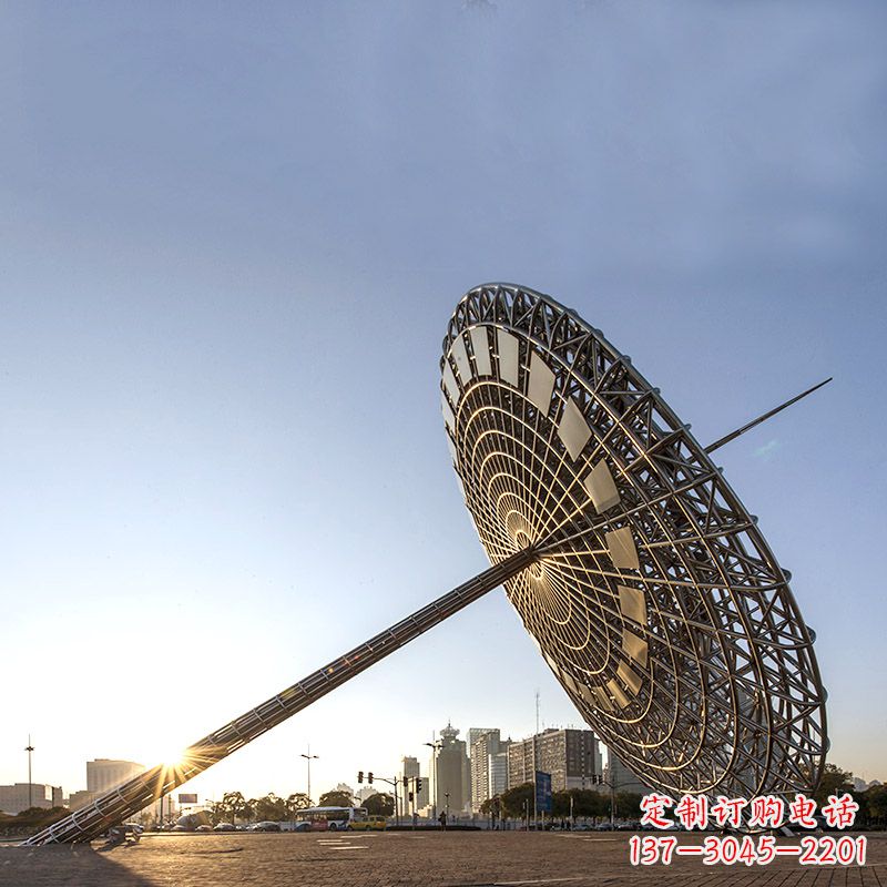 潍坊引领城市风采的大型不锈钢创意日晷雕塑