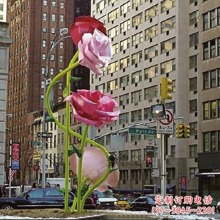 潍坊美丽的城市玫瑰雕塑