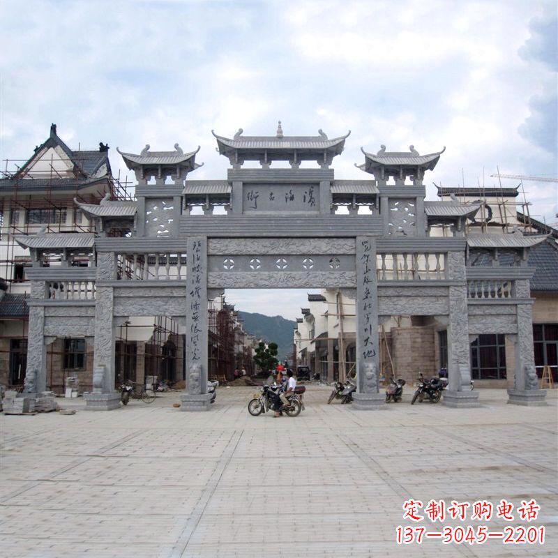 潍坊五门石雕牌坊传承中国古典雕塑文化