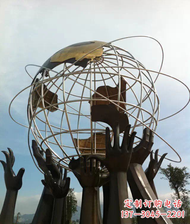 潍坊石家庄的地球雕塑一个城市的精神象征