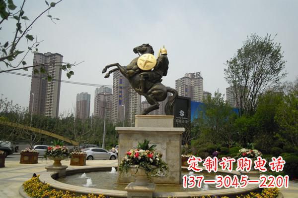 潍坊铸造城市象征——铜马战士雕塑