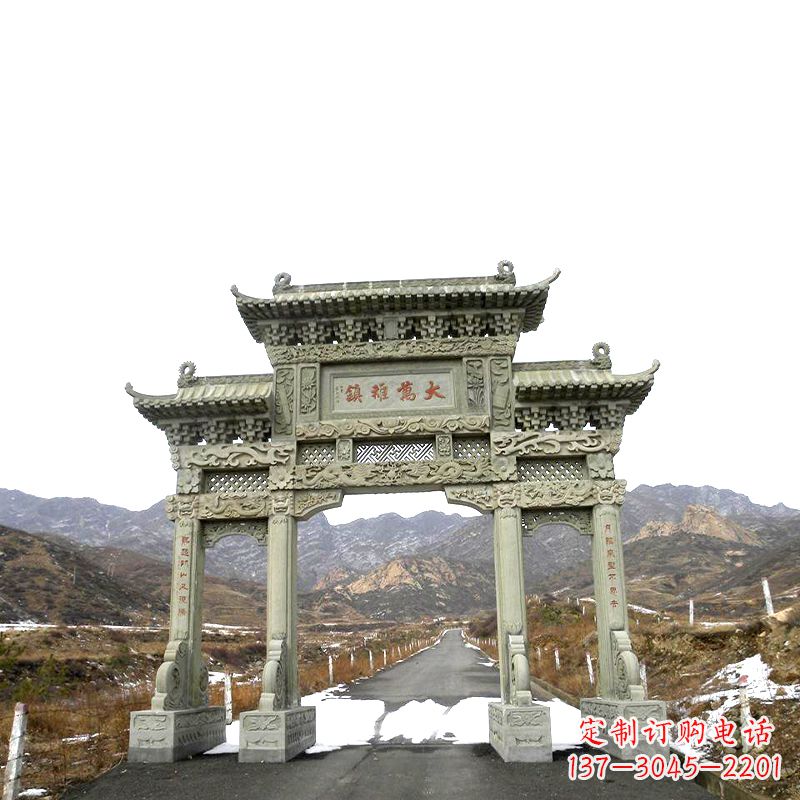 潍坊三门石牌坊雕塑——古韵依旧