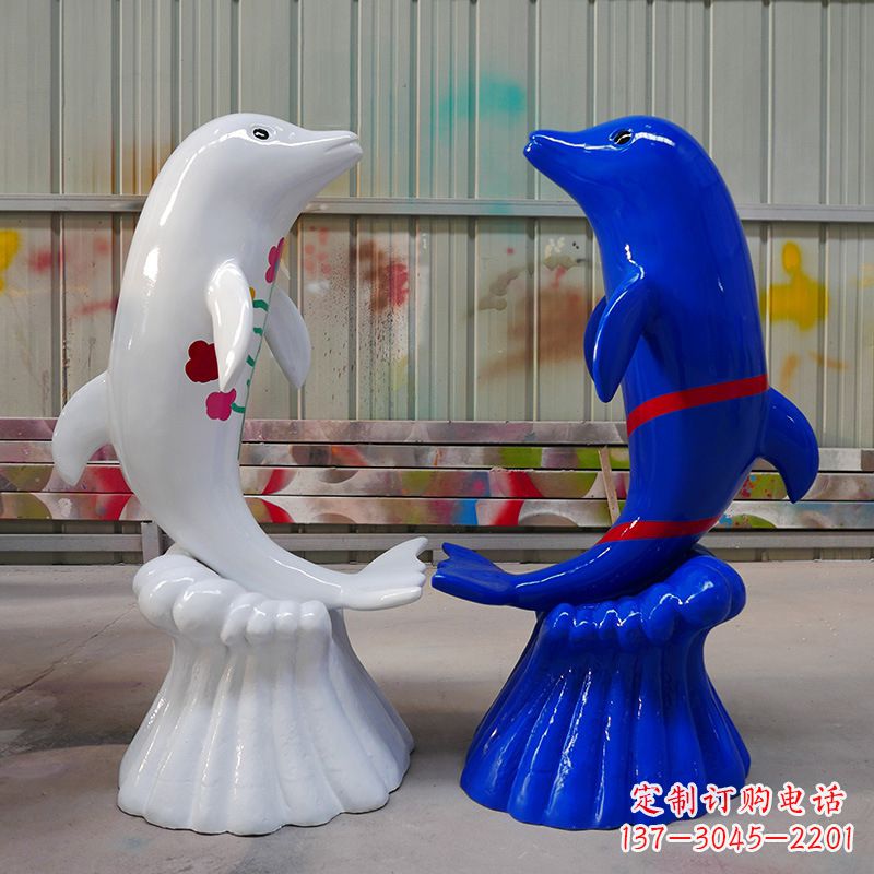 潍坊海豚雕塑美丽的景观装置