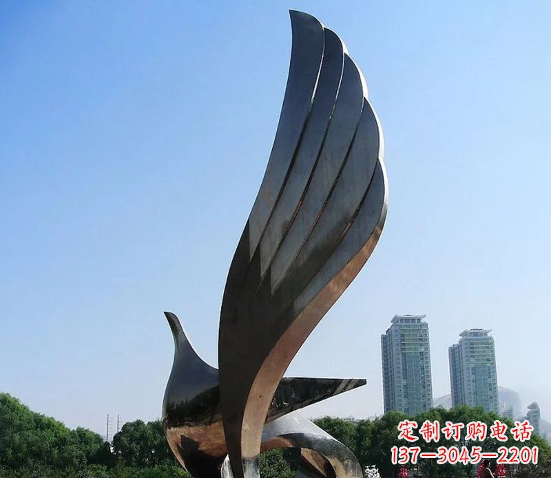 潍坊抽象翅膀雕塑不锈钢