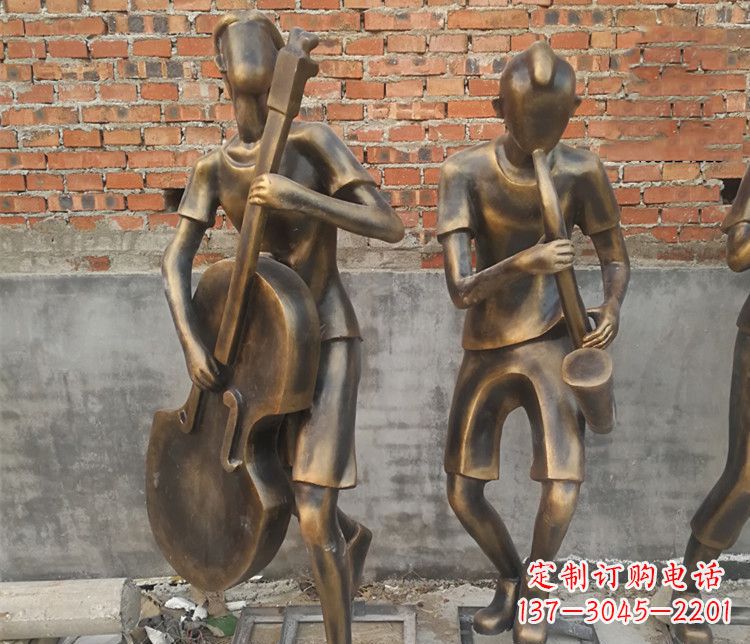 潍坊抽象吹萨克斯人物铜雕