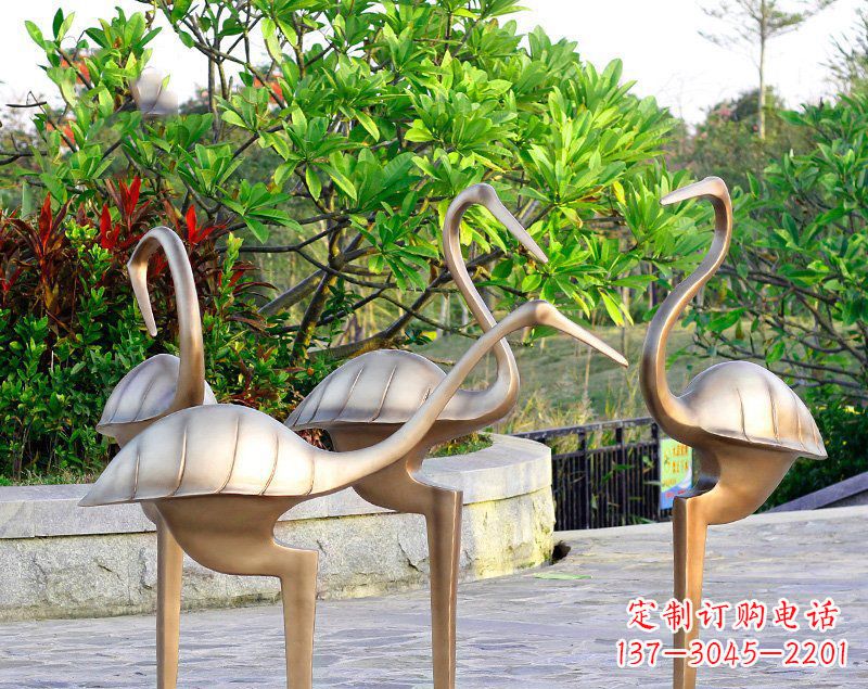 潍坊抽象丹顶鹤铜雕