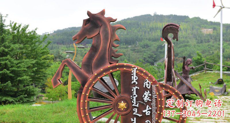 潍坊传承历史魅力，不锈钢马车雕塑悠然屹立