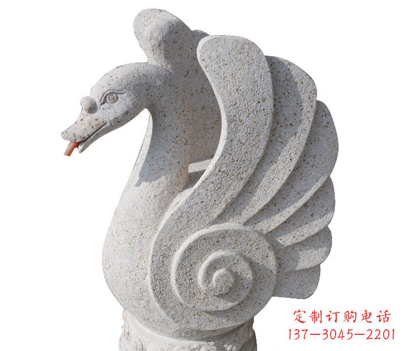 潍坊抽象喷水天鹅石雕 (2)