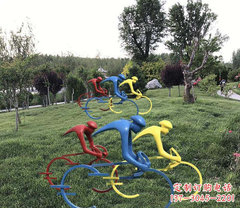 潍坊抽象的自行车雕塑——构筑美丽的公园景观