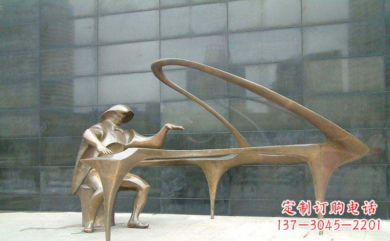 潍坊抽象钢琴雕塑街边景观的精美绝伦