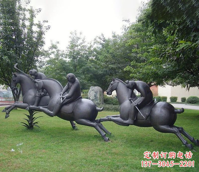 潍坊抽象人物骑马铜雕