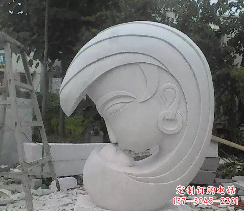 潍坊抽象人物头像石雕