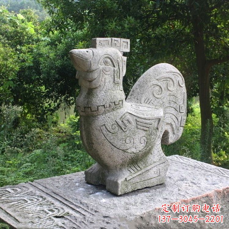 潍坊抽象生肖酉鸡动物石雕塑