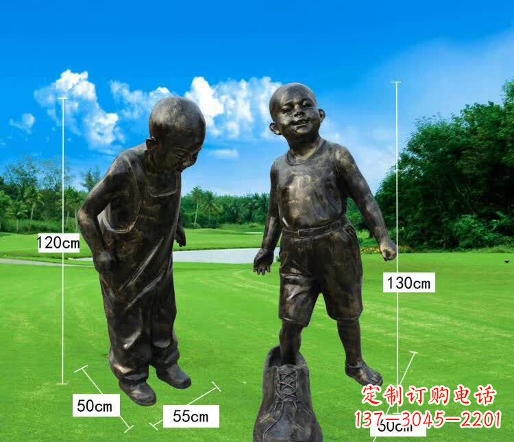 潍坊穿大鞋儿童铜雕塑