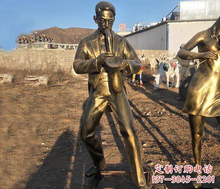 潍坊铜雕萨克斯风音乐人物