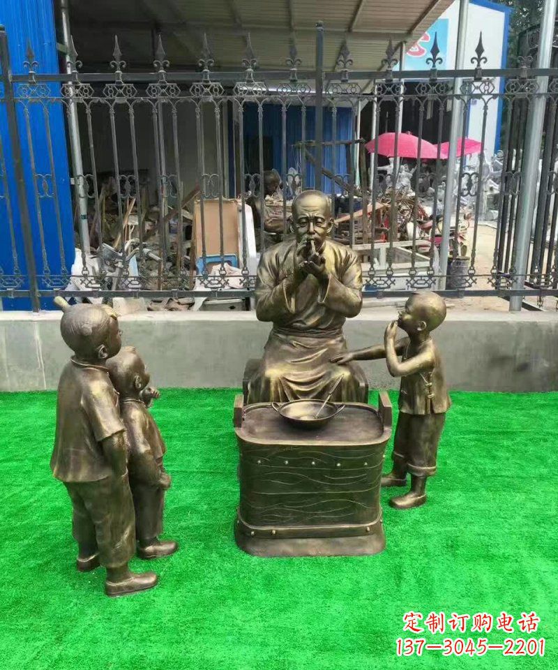 潍坊传统糖人铜雕——赞美传统文化的艺术精品