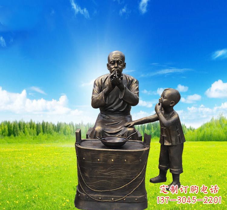 潍坊糖果小品铜雕吹糖人