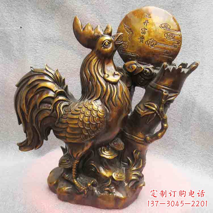 潍坊纯铜公鸡雕塑引领生肖动物摆件新风尚