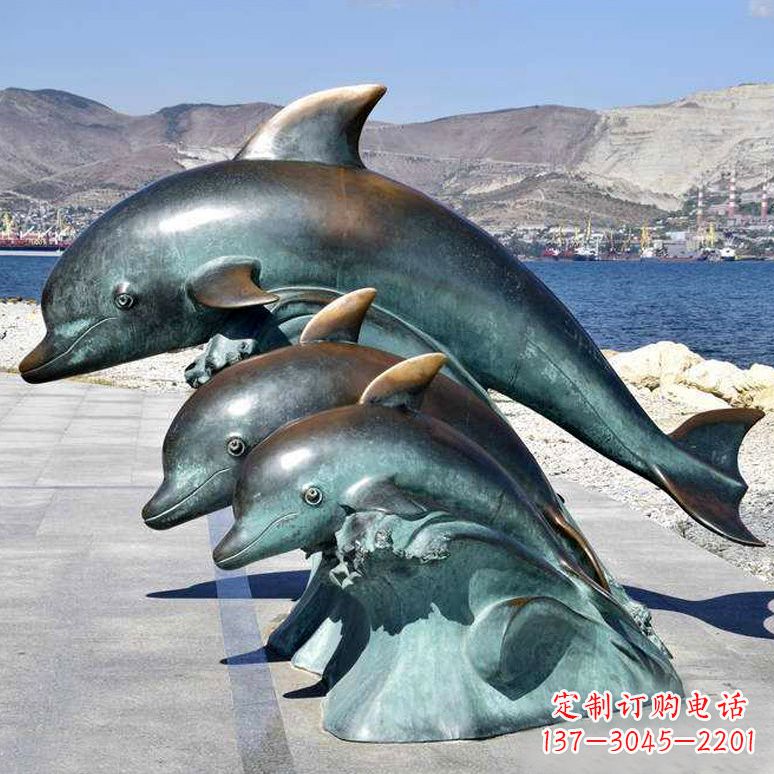 潍坊海豚的优雅——纯铜海豚雕塑