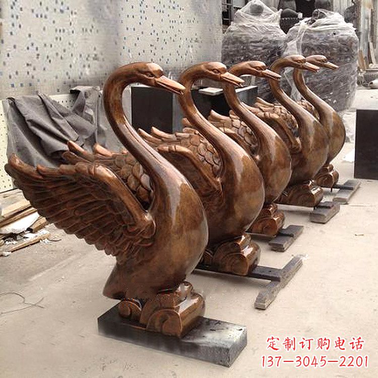潍坊纯铜喷水天鹅雕塑
