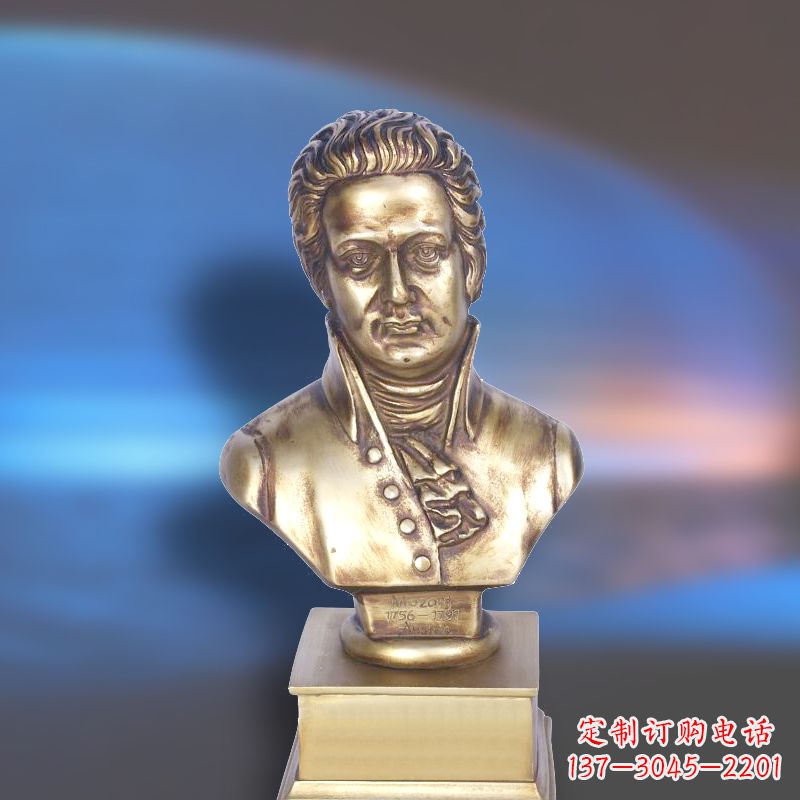 潍坊纯铜莫扎特头像雕塑