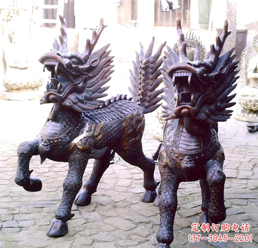 潍坊纯铜麒麟铜雕