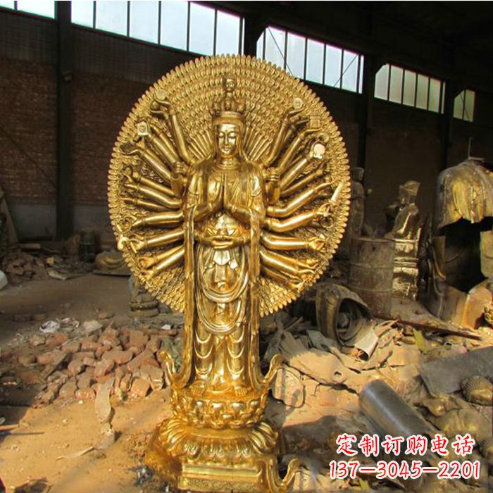 潍坊纯铜千手观音铜像